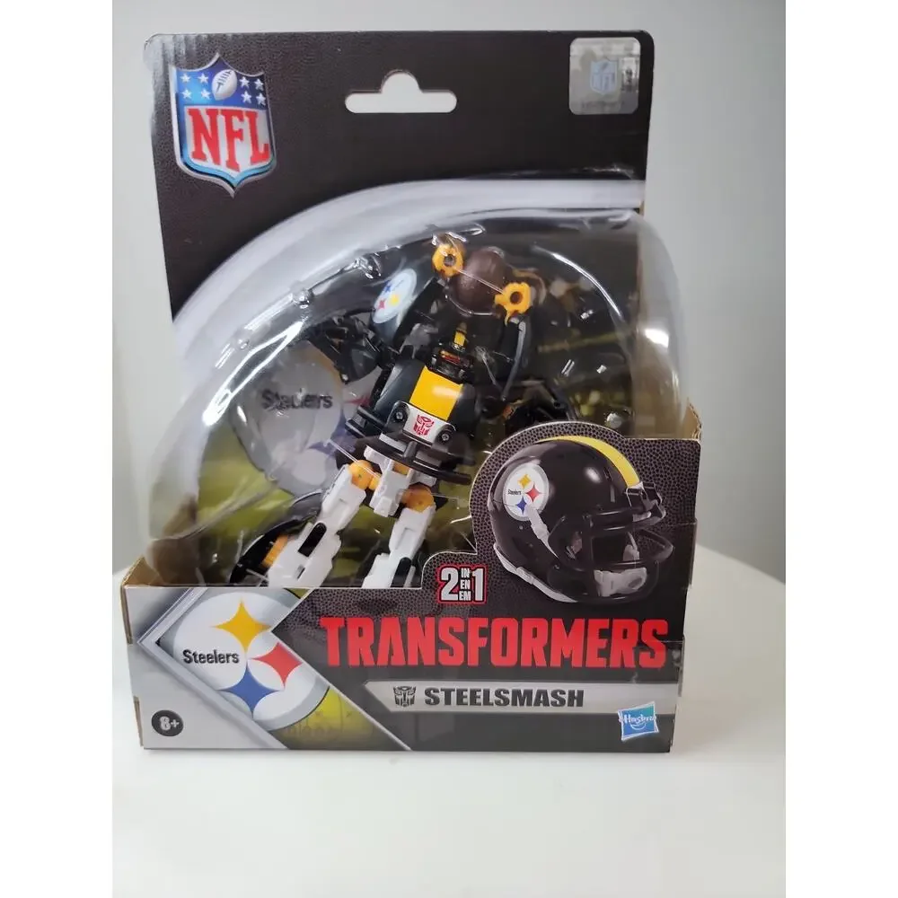 Transformers NFL Steelsmash Steelers Action Figure Helmet Hasbro New Sealed
